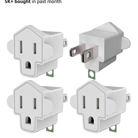White Electrical Plug Adapter - Picture 1 of 3